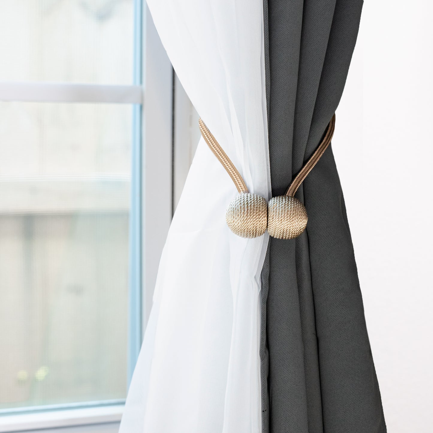 Magnetic Curtain Tie Back for Blackout and Draperies - Set of 2