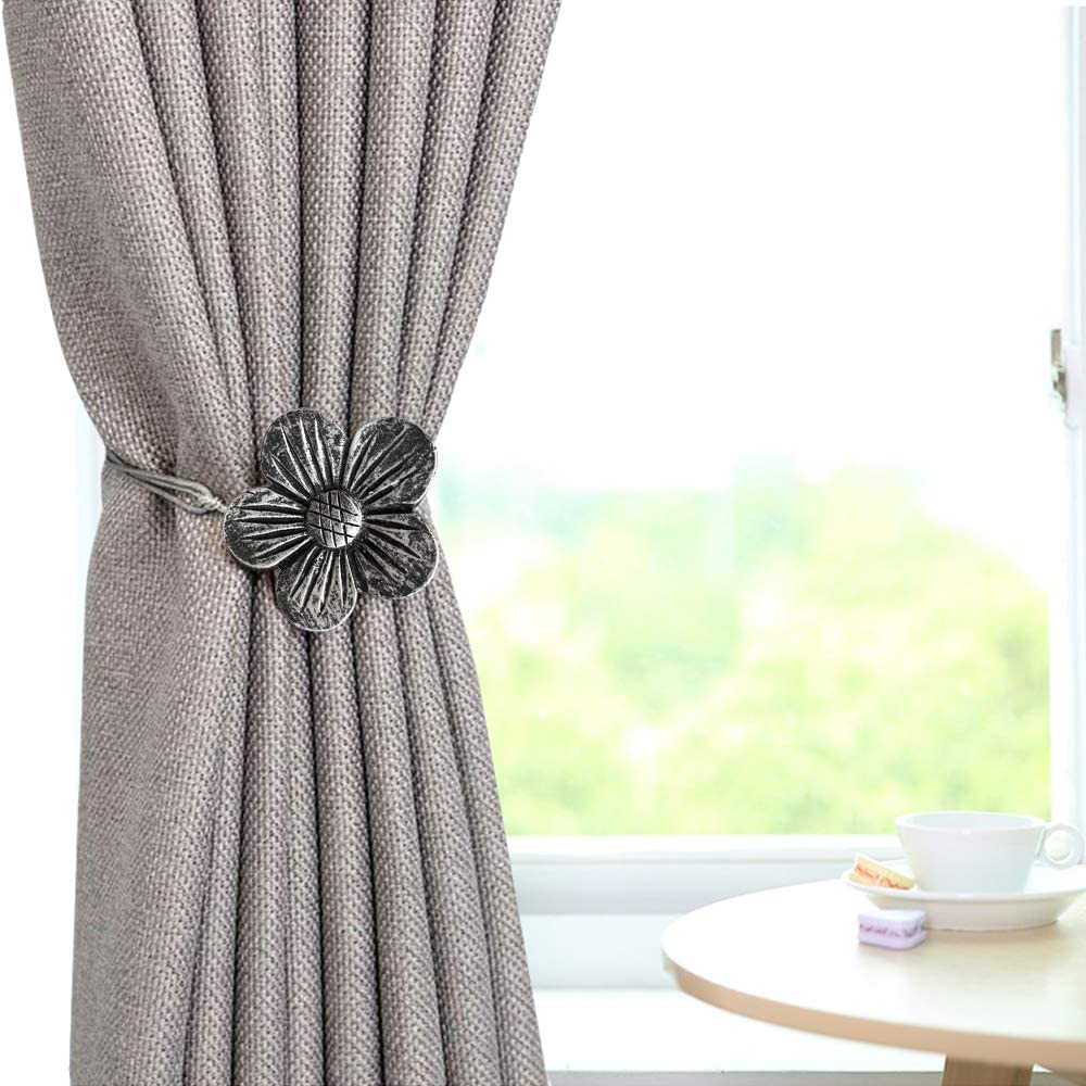 Vintage Magnetic Curtain Tiebacks (Resin) for Window Drapery - Set of 2