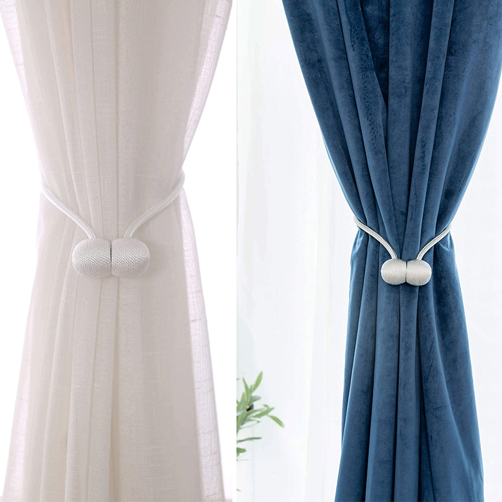 Magnetic Curtain Tie Back for Blackout and Draperies - Set of 2