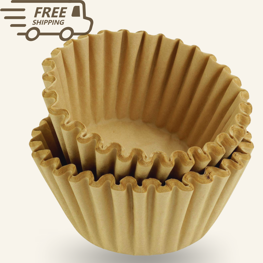 Large Coffee Filters, 9,75"-4,5" Unbleached, 12-16 Cup Basket, Biodegradable