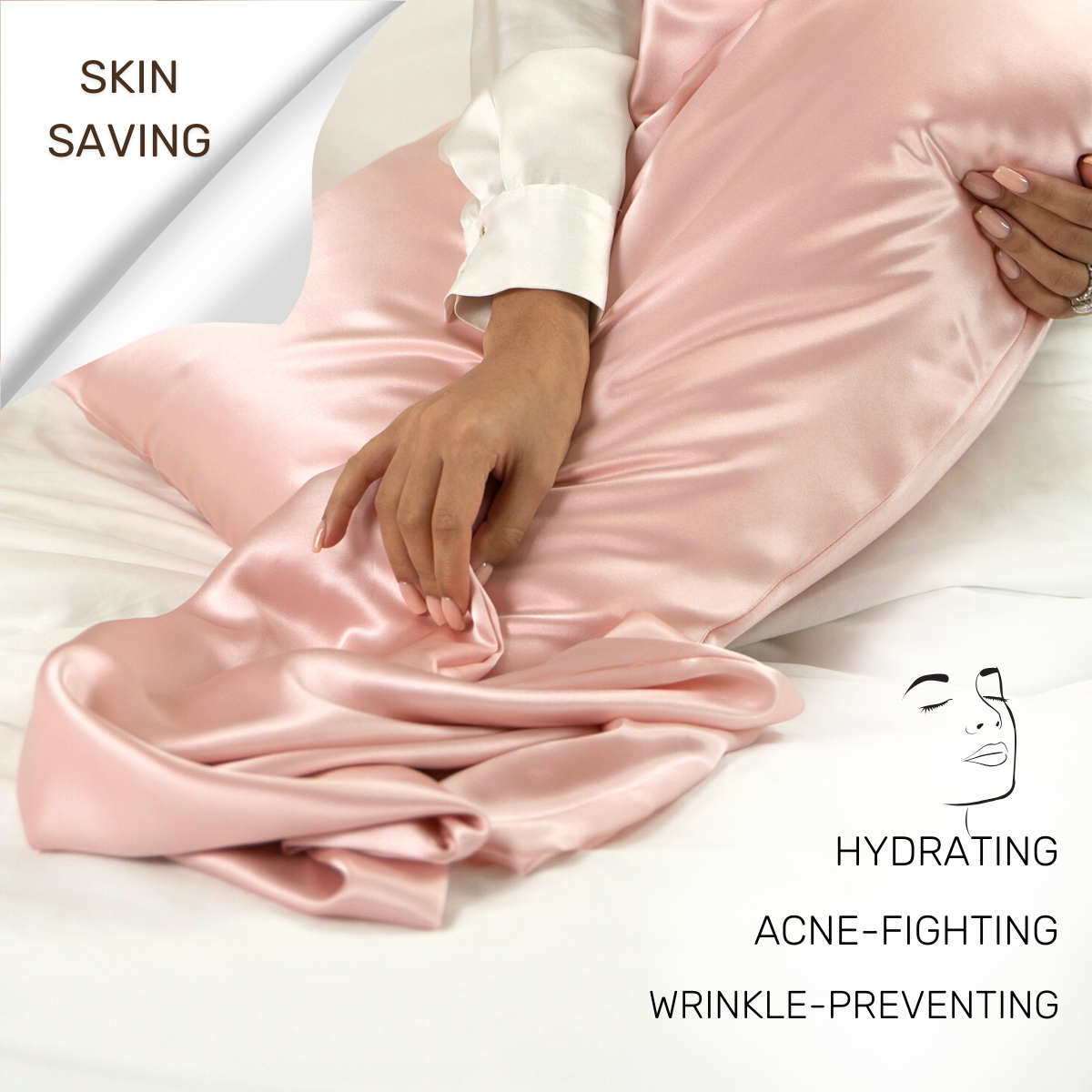 Silk Pillowcase 100% Pure Natural Mulberry, 22 Momme with Hidden Zipper