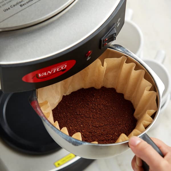 Large Coffee Filters, 9,75"-4,5" Unbleached, 12-16 Cup Basket, Biodegradable