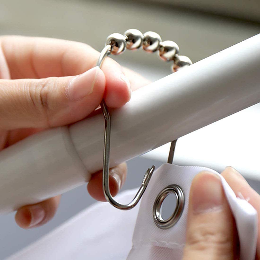 High Quality Shower Curtain Rings (Stainless Steel, Rust Proof, Set of 12)