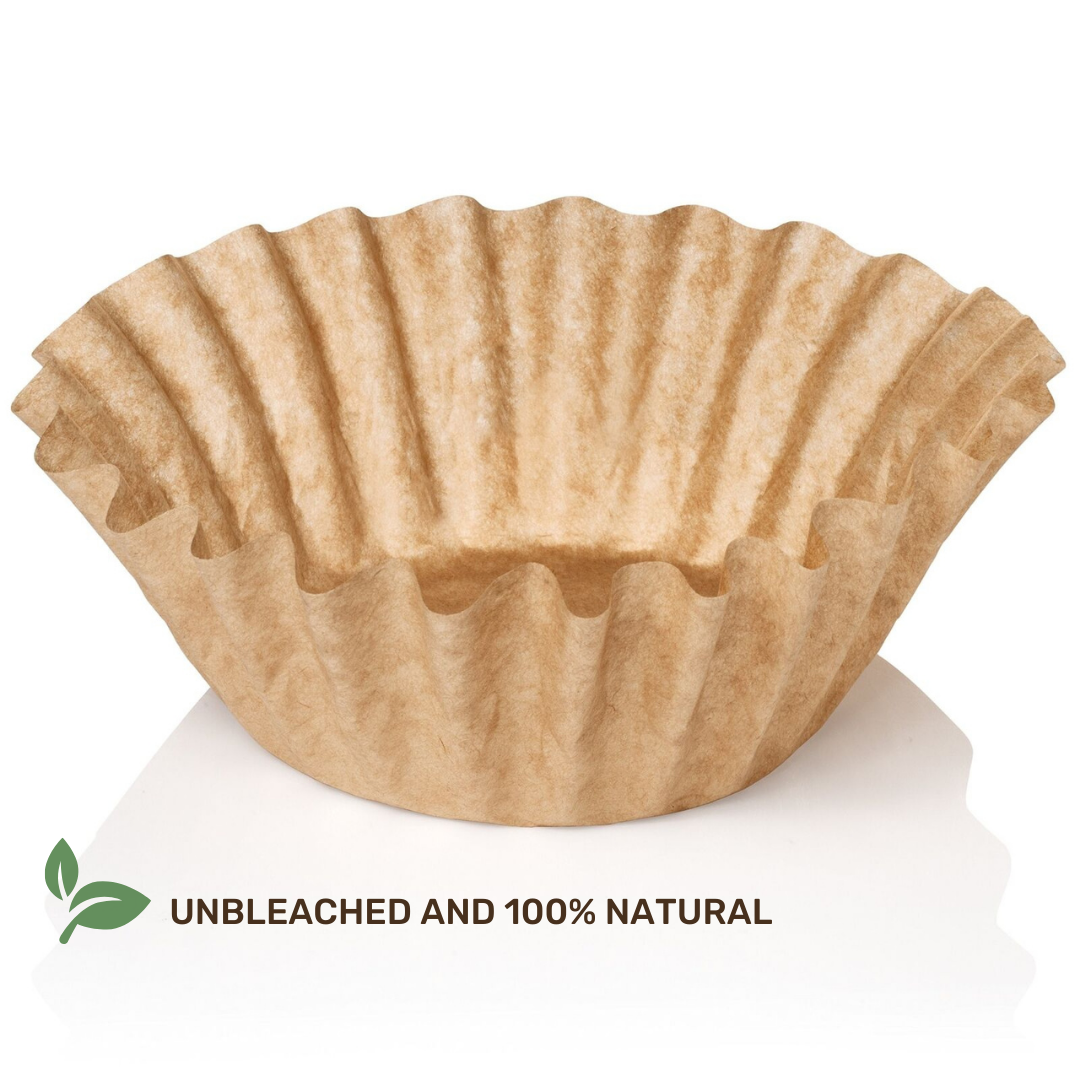 Large Coffee Filters, 9,75"-4,5" Unbleached, 12-16 Cup Basket, Biodegradable