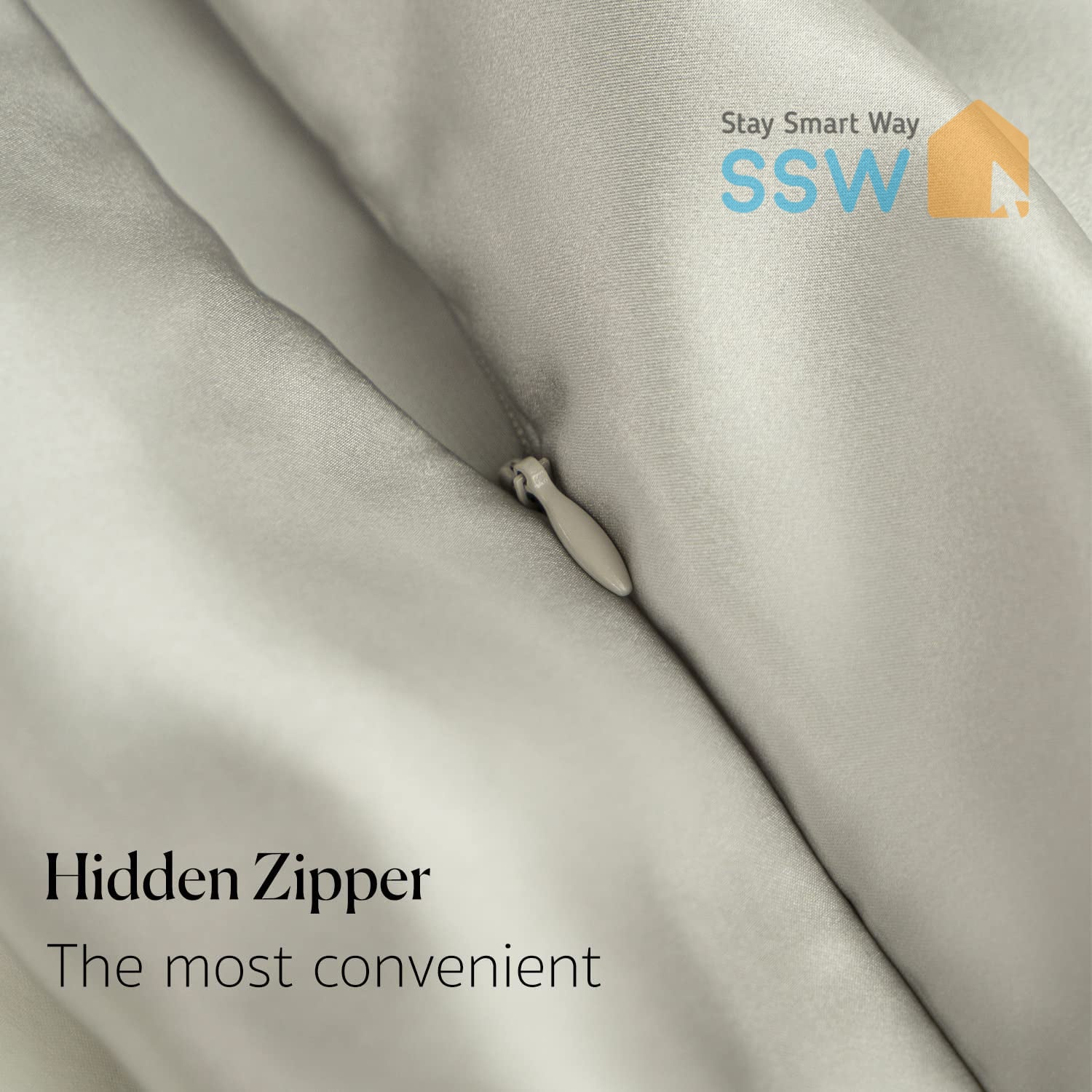Silk Pillowcase 100% Pure Natural Mulberry, 22 Momme with Hidden Zipper