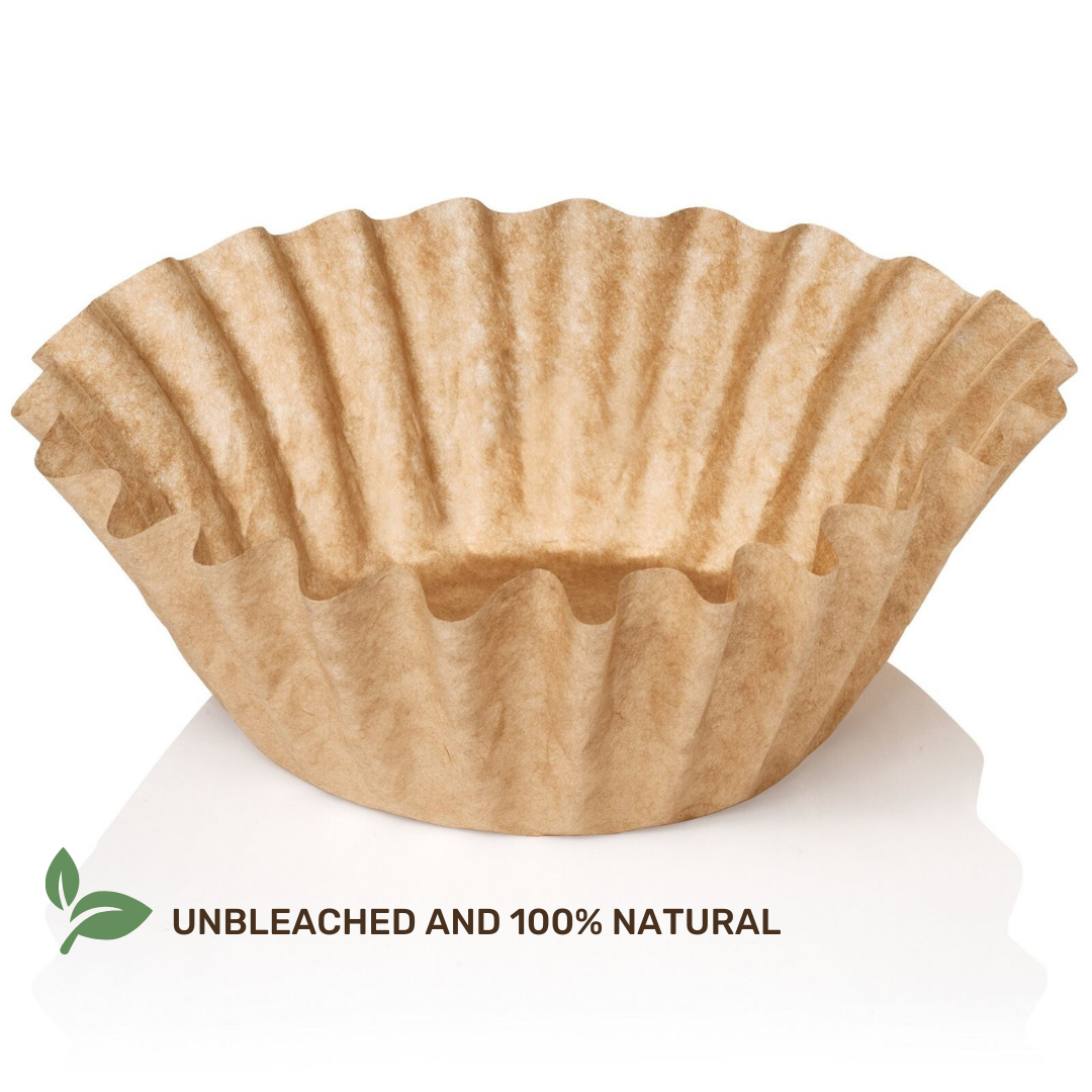 Large Coffee Filters,  9,75"-4,5" Unbleached, 12-16 Cup Basket, Biodegradable